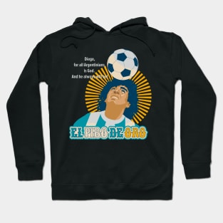 El Pibe de Oro - Diego Maradona Head Juggle Portrait for True Football Aficionados Hoodie